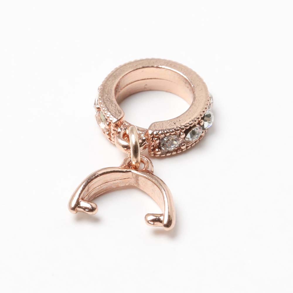 デザインaカン ラインストーン ピンクゴールド 10ミリ勾玉用